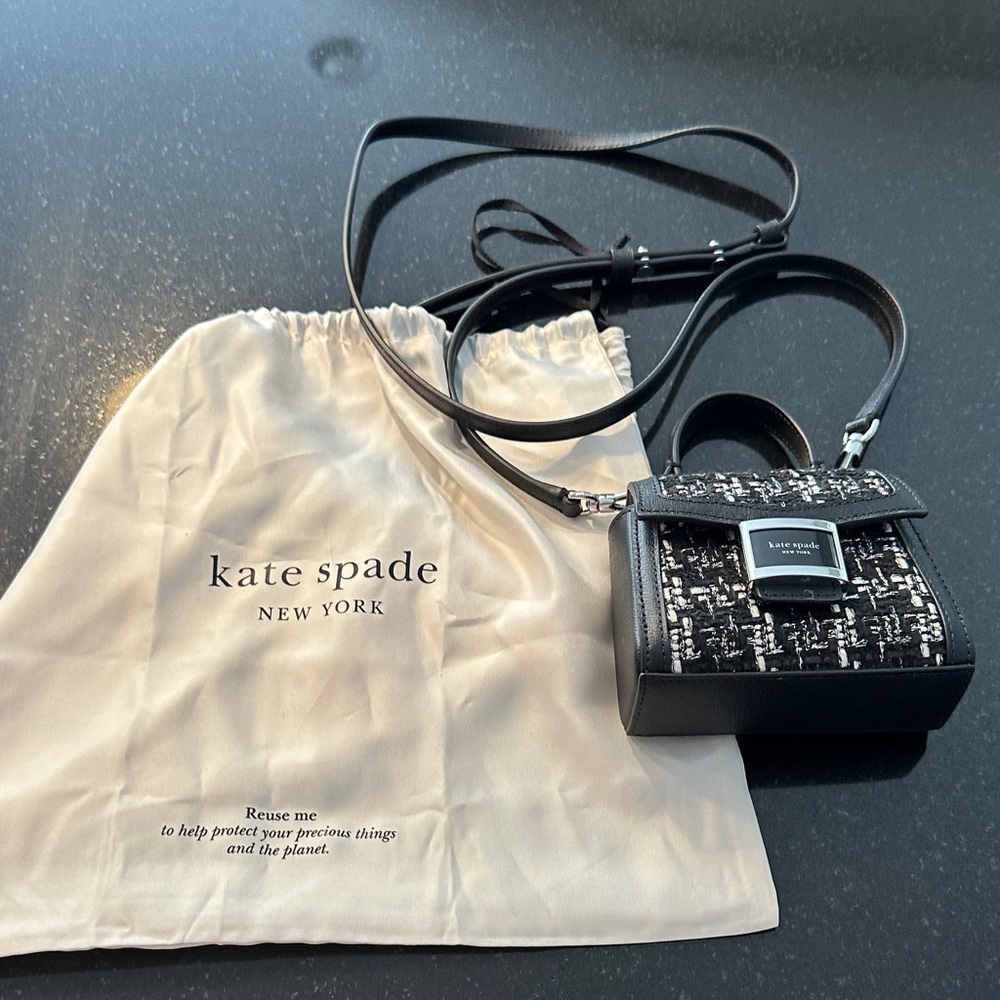 Kate Spade Black and White Tweed Mini Bag